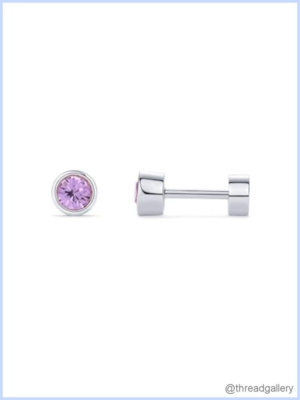 14K Gold Plated Cubic Zirconia Flatback Stud Earrings